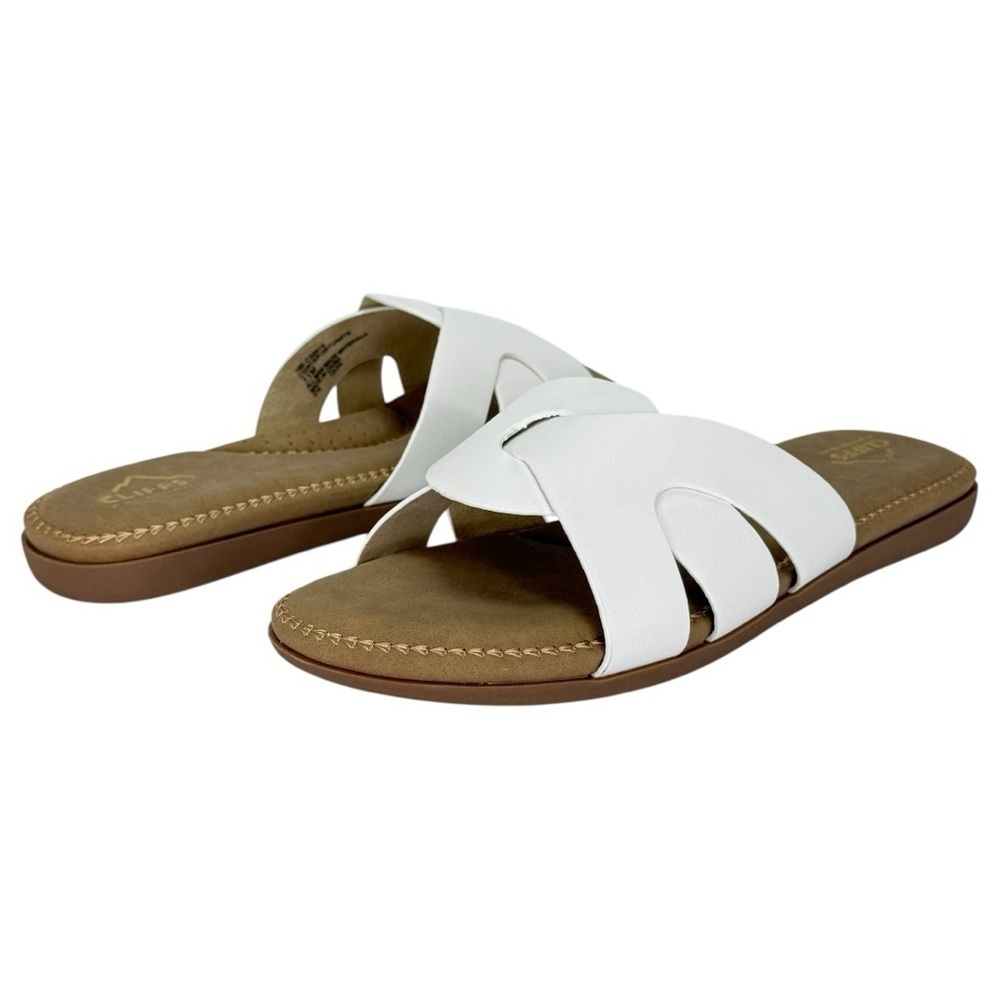 Cliffs by White Mountain Fortunate White Womens Slide Sandals Size 11M - Picture 9 of 12